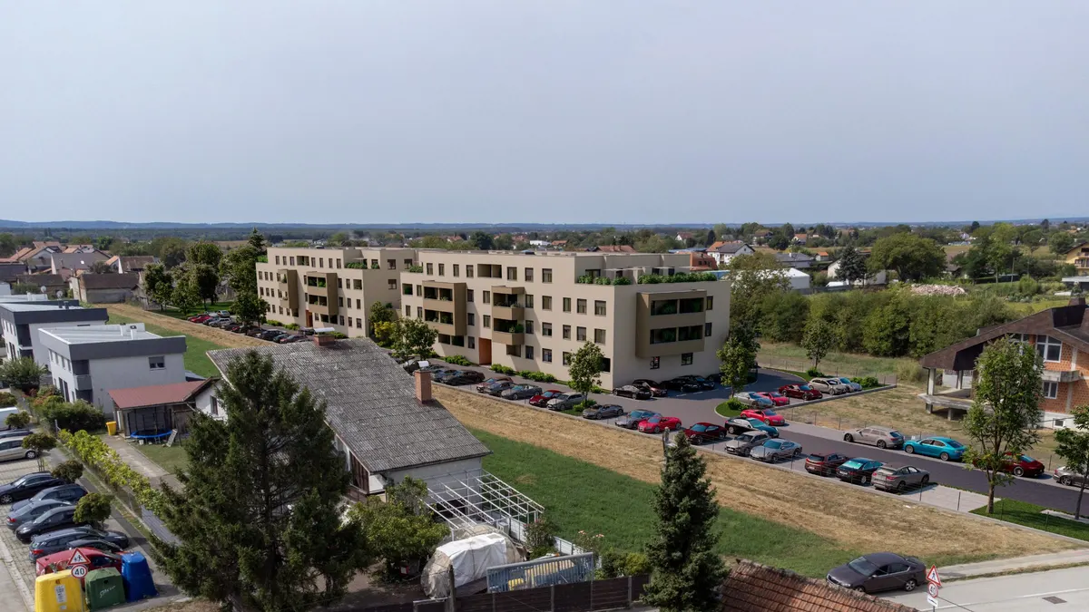 Stanovi Odra iz zraka, zgrada u okruženju